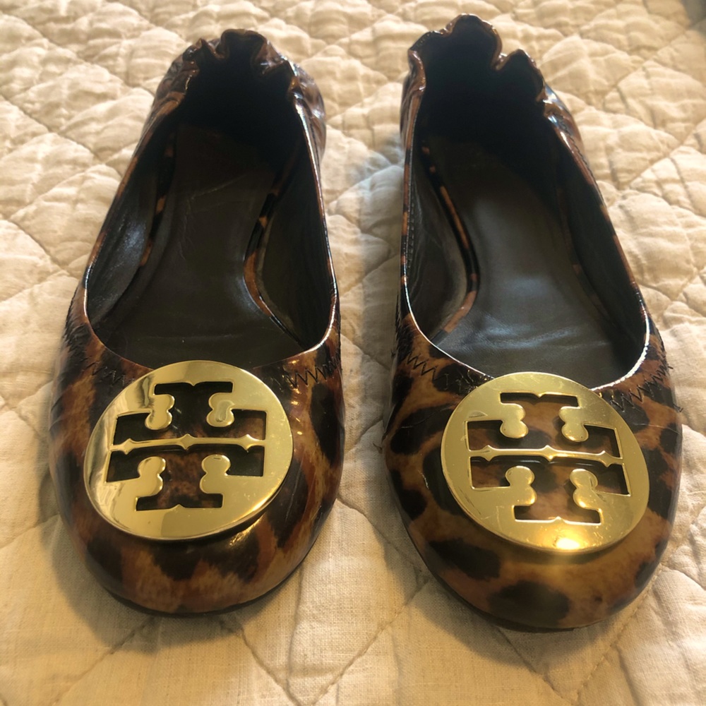 Tory Burch Patent Leopard Flats 9